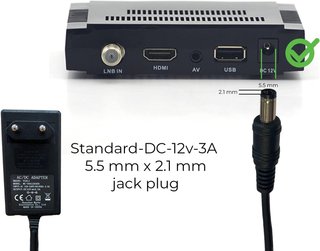 Adaptador corriente 12V 3A conector jack