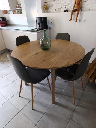 Mesa Redonda Roble 120cm Solo la mesa
