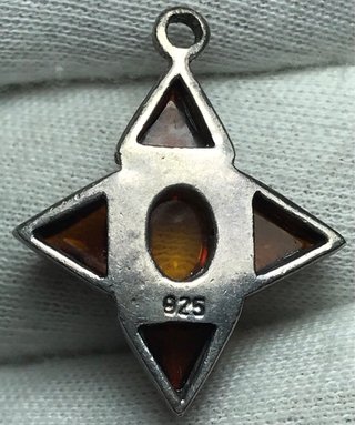 Colgante Estrella Ámbar Plata Ley 925 + Regalo