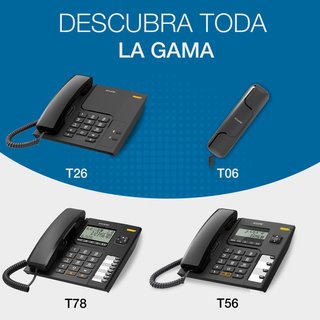 Alcatel teléfono sobremesa con altavoz negro
