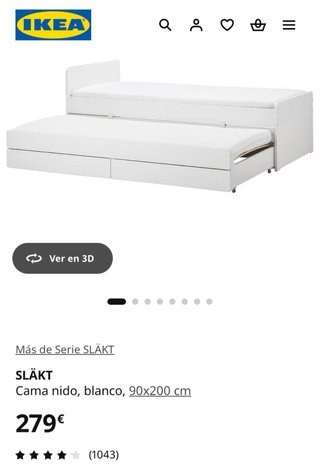 Cama nido IKEA SLÄKT + cama extraíble