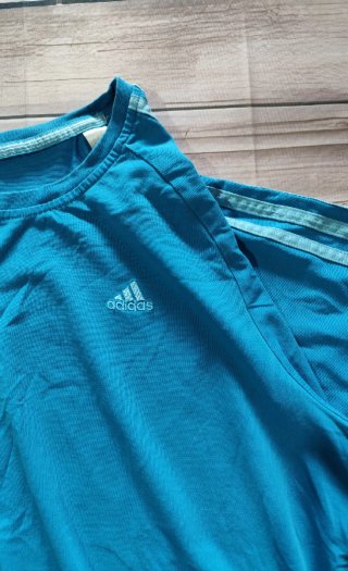 Camiseta Vintahe Adidas Azul Tres Rayas Hombre