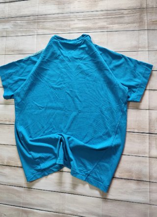 Camiseta Vintahe Adidas Azul Tres Rayas Hombre