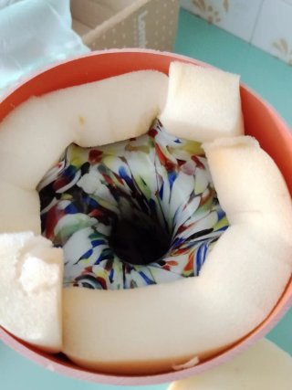 Vaso di vetro artistico multicolore