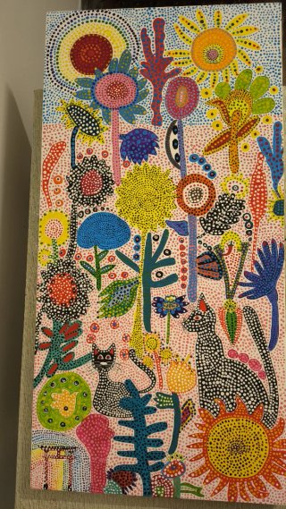 Quadro decorativo floreale con gatti