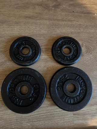 Lote Pesas Gimnasio 127.5kg + Barras y Rack