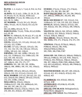 Megacracks 2025/26 Cromos Colección Oficial
