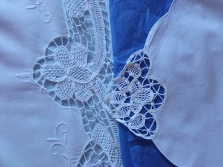 Preciosa Mantelería Encaje Veneciano Blanca