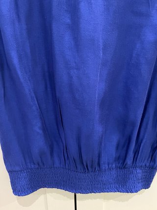 Blusa TRUCCI azul con volantes y cremallera mujer