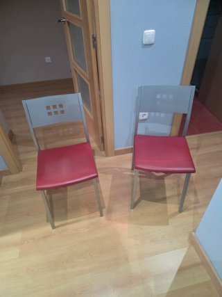 2 Sillas Cocina Metal Rojo