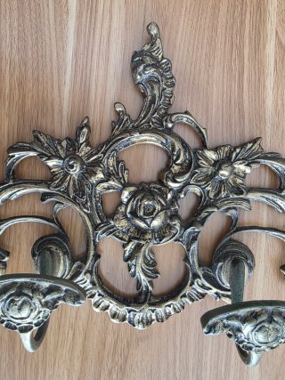 Perchero Bronce Macizo Vintage
