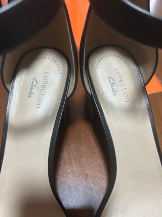 Sandalias Clarks Negras Talla 39, tacón 7cm