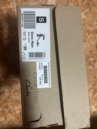 Sandalias Clarks Negras Talla 39, tacón 7cm