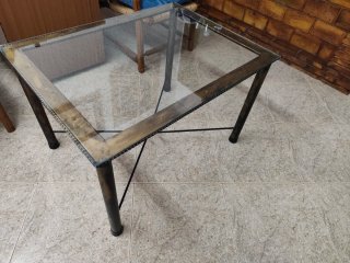 URGE Mesa de centro forja y cristal