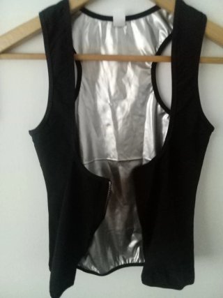 Chaleco Sauna Negro con Cremallera