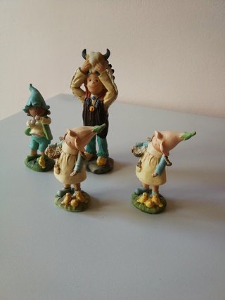 Soprammobili resina elfi bosco decorazione