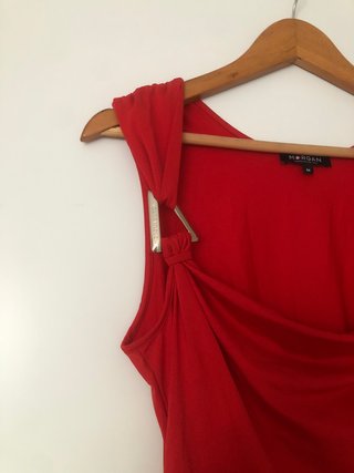 Vestido rojo drapeado