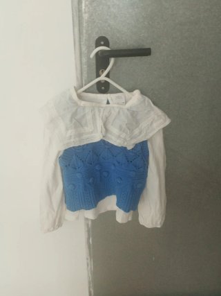 Conjunto 2 piezas niña 6-7 años blusa y chaleco