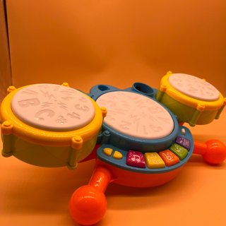deAO Tambor infantil luces micrófono batería