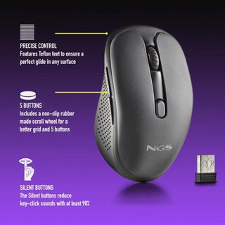 NGS ratón inalámbrico recargable silencioso