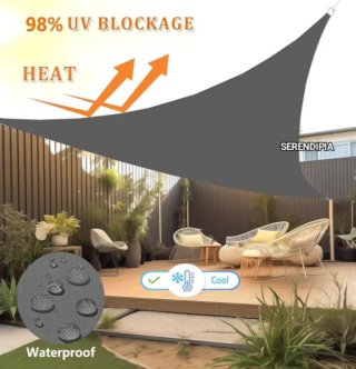 TOLDO VELA DE SOMBREO TRIANGULAR GRIS 3X3X3