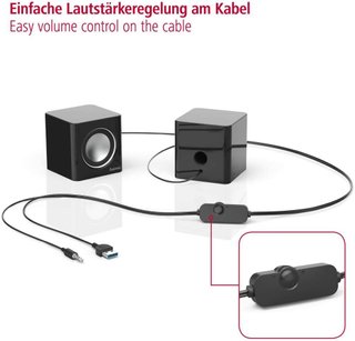 Hama altavoces usb estéreo portátil compacto