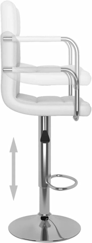 Taburete Cocina Alto Blanco y Plata