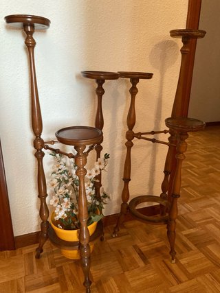 Mueble Soporte Tiestos Madera Marrón