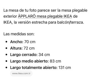 Mesa plegable de madera Ikea