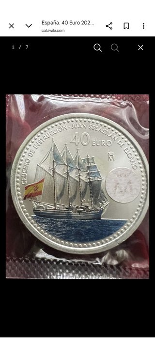 Moneda 40€ Juan Sebastián de Elcano