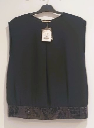 Blusa negra lentejuelas talla L