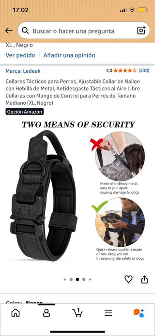 Collare tattico per cani di taglia grande XL nero