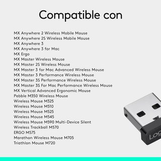 Logitech receptor USB conexión inalámbrica fiable