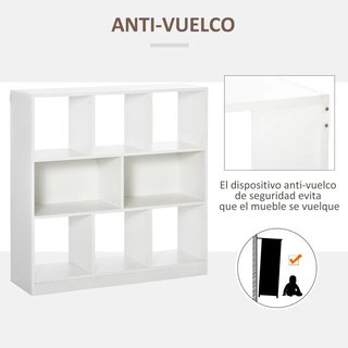 Estantería 8 Compartimentos Moderna Blanca 100cm