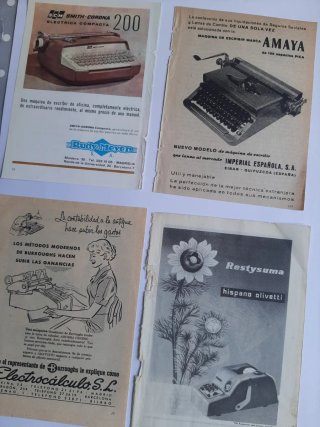 Lote 16 Anuncios Antiguos Máquinas Escribir