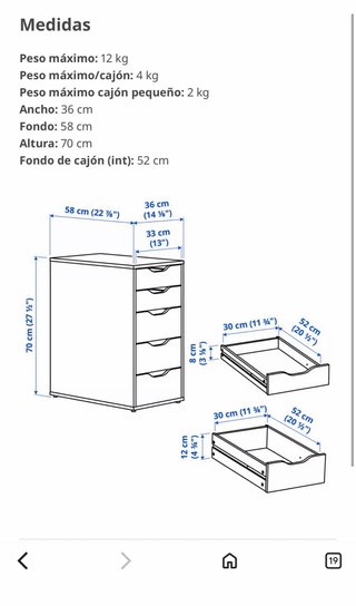 Escritorio y Cajonera Alex de  Ikea Gris