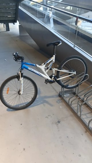 Bicicleta Montaña Decathlon Blanca/Azul