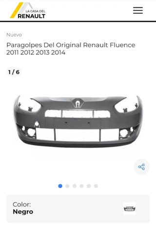 Paragolpes Renault Fluence 2011-2014 Original