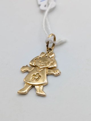 Colgante Oro 18k Niña Flor