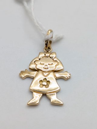 Colgante Oro 18k Niña Flor