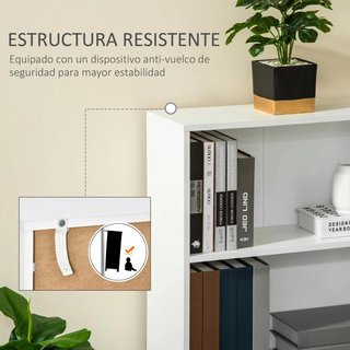 Estantería Blanca 3 Compartimentos 102cm Moderna