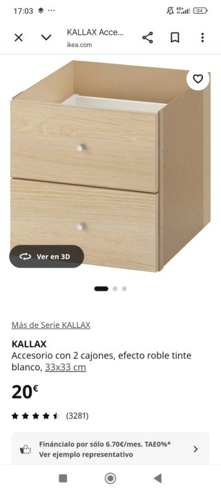 Estantería KALLAX Ikea Roble  Precio Ikea 170€