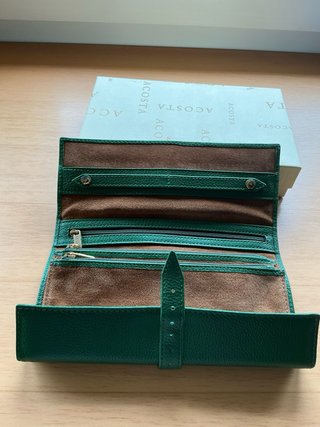 Joyero de viaje Acosta verde cuero