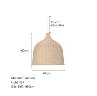 Pantalla lámpara colgante ratán beige