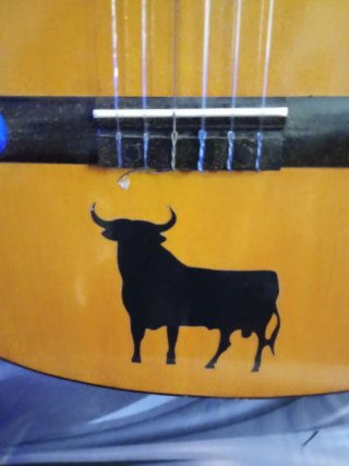 Guitarra Clásica con Diseño de Toro