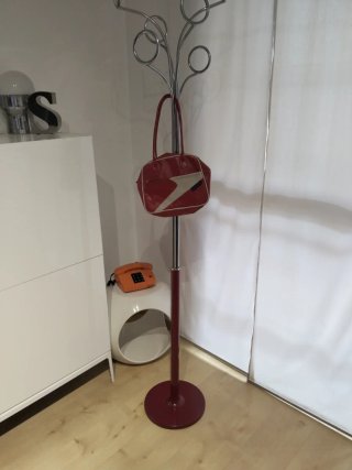 Perchero de pie Fase Metal Rojo vintage