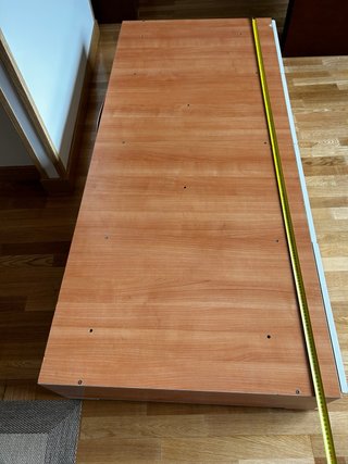 Cajonera baja cama madera y blanco