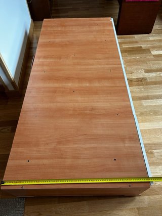 Cajonera baja cama madera y blanco