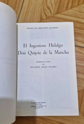 Libro antiguo Don Quijote de la Mancha