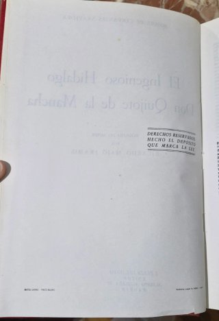 Libro antiguo Don Quijote de la Mancha